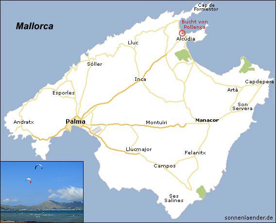 Karte / Position: Bucht von Pollença, Mallorca