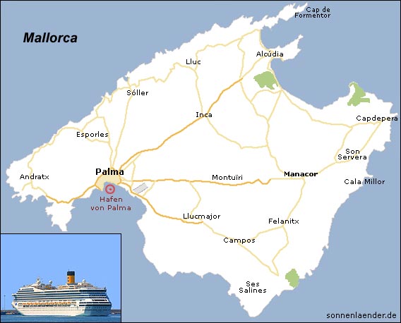 Karte / Position: Hafen von Palma, Mallorca