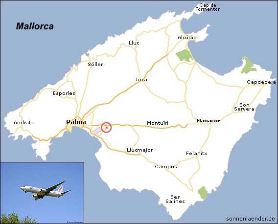 Karte / Position: Landeanflug auf Palma