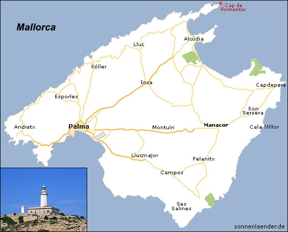 Karte / Position: Leuchtturm am Cap de Formentor, Mallorca