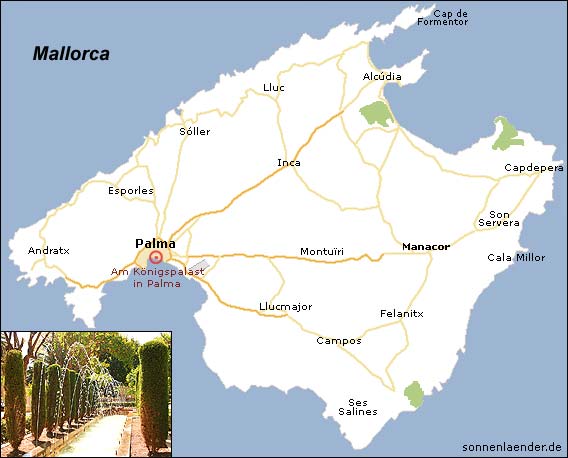 Karte / Position: Parkanlage am Königspalast in Palma
