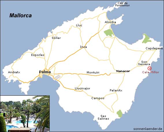 Karte / Position: Poollandschaft Hotel Marins Playa