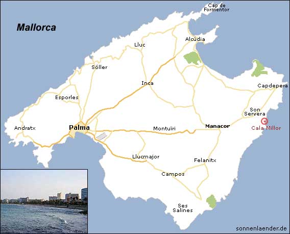 Karte / Position: Strand von Cala Millor